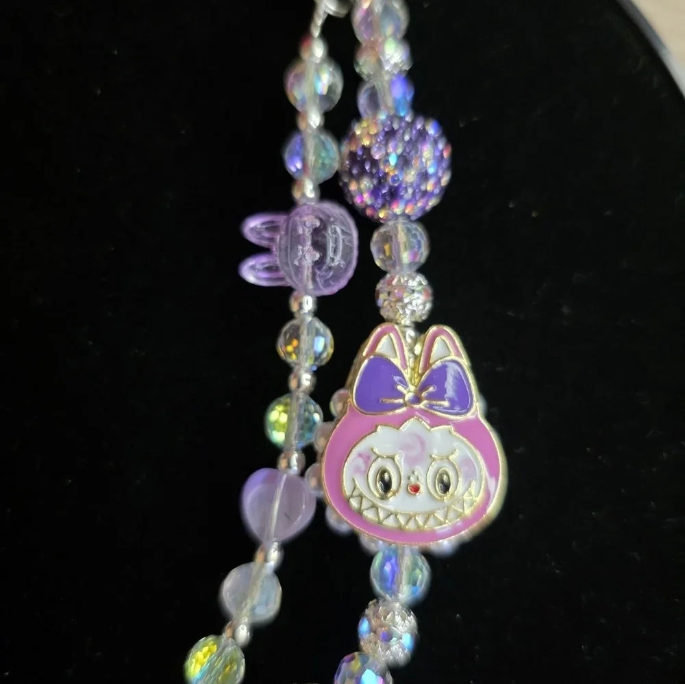 Frozen Elsa & Lububu Inspired Beaded Handbag Charm
